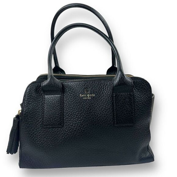 Kate Spade Southport Avenue Lydia Satchel Bag Black Pebbled Leather Top Handle - Picture 1 of 16